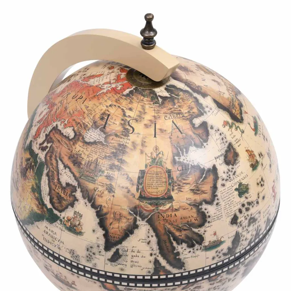 vidaXL Globebar tafelmodel eucalyptushout wit, foto 4