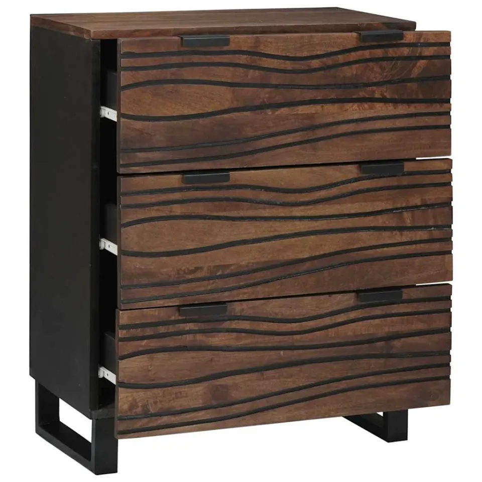 vidaXL Dressoir Bruin 60 x 33,5 x 75 cm Massief mangohout, foto 2