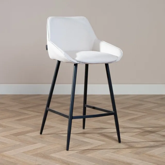 Bronx71 Scandinavische barkruk Lova gerecyclede stof off white 68 cm - barstoel Wit