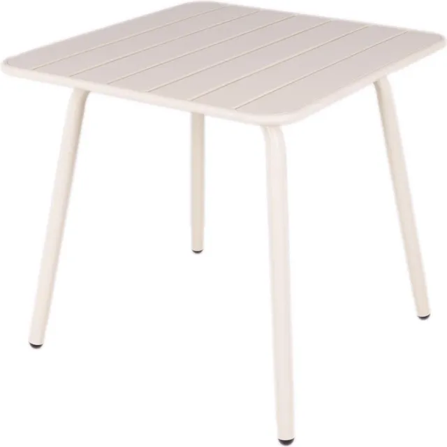 MaximaVida metalen vierkante tuintafel Max 80 x 80 cm ivoor