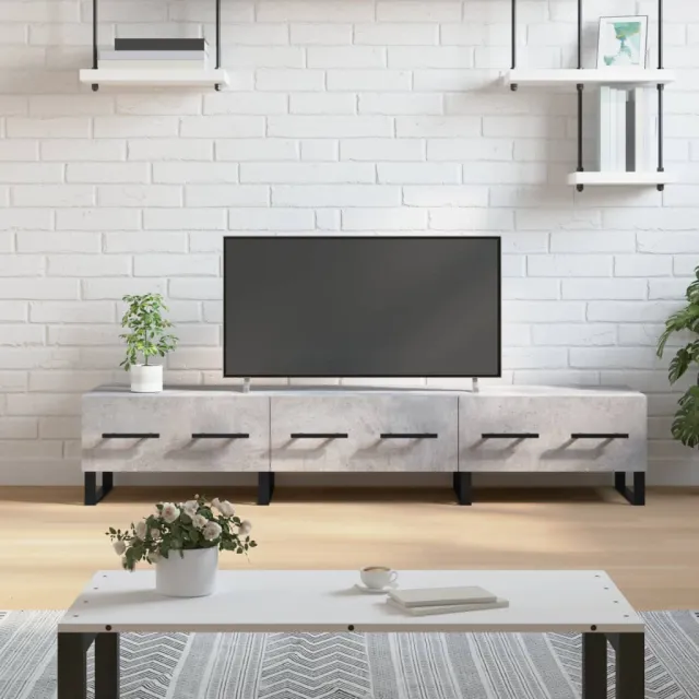 vidaXL Tv-meubel 150x36x30 cm bewerkt hout betongrijs grijs, foto 2