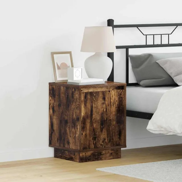 vidaXL Nachtkastje 2 st Gerookt eiken 39 x 34,5 x 50 cm Bewerkt hout, foto 2