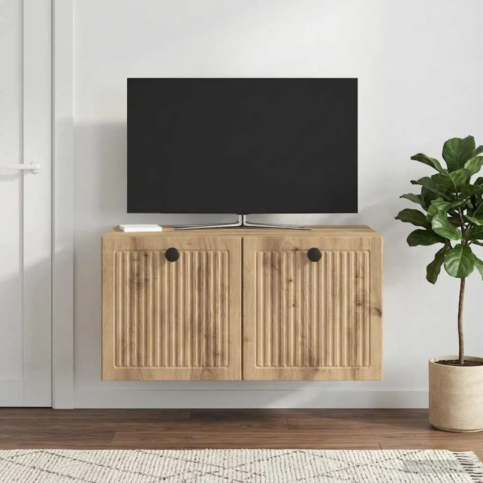 vidaXL Wandbeugel TV-kast 59,5 x 41 x 30 cm Artisanaal eiken, foto 4