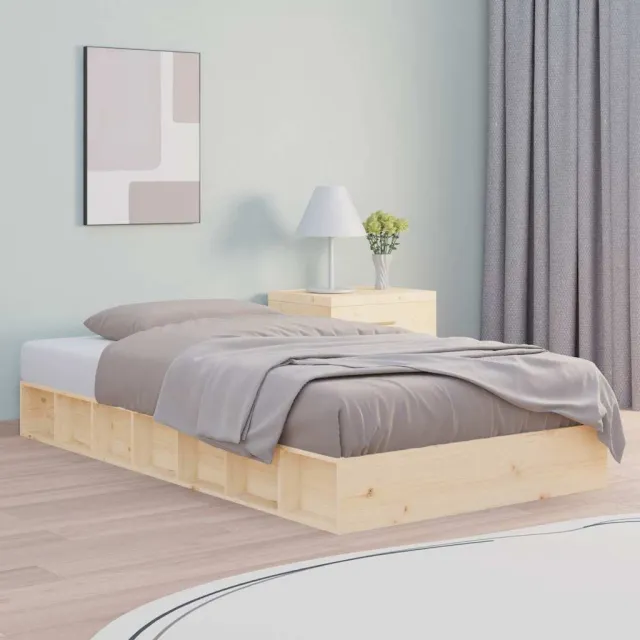 vidaXL Bedframe massief hout 90x190 cm bruin
