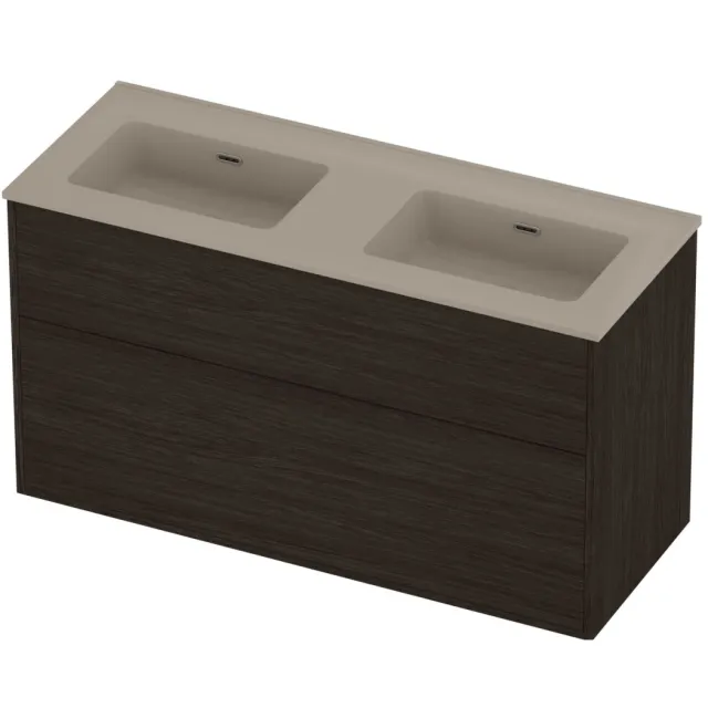 Proline Tribute Badmeubelset Porselein Elegant 120x46x67 cm Mat Crème Cotton Mokka Oak Eiken