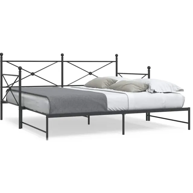 vidaXL Slaapbank onderschuifbed zonder matras 100x200 cm staal zwart
