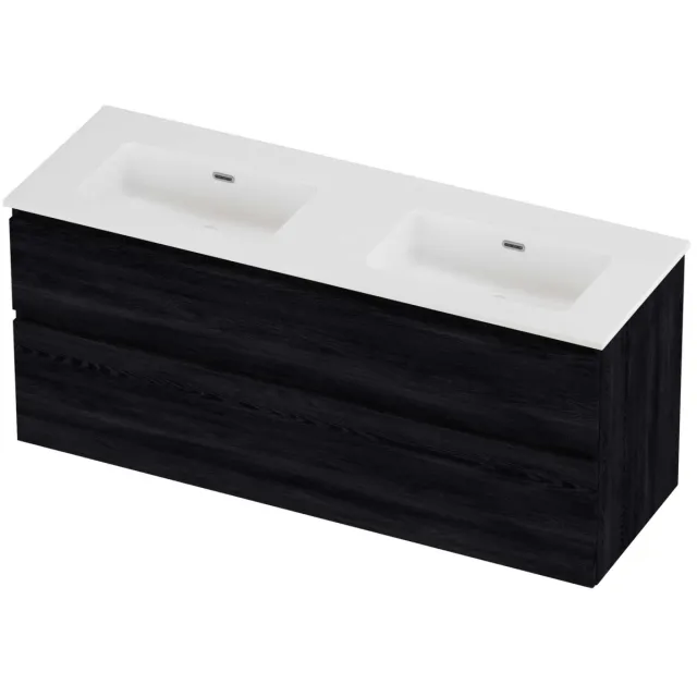 Proline Tribute Badmeubelset Porselein Elegant 140x46x62 cm Mat White Black Oak Eiken
