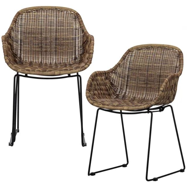 WOOOD Willow Loungestoelen Buiten - Polyester - Naturel - Set van 2 natural