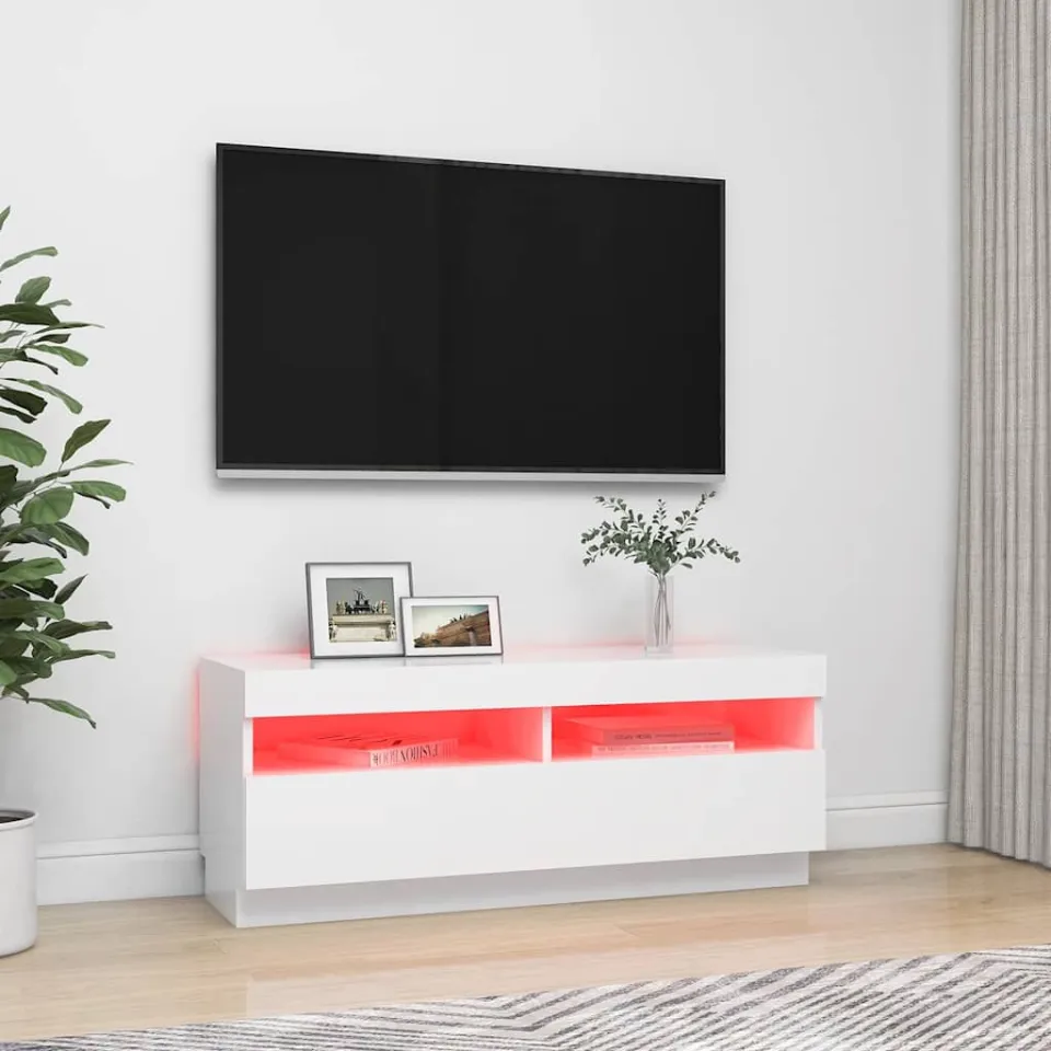 vidaXL Tv-meubel met LED-verlichting 100x35x40 cm wit, foto 4
