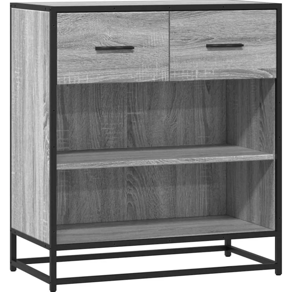 vidaXL Dressoir 68x35x76 cm bewerkt hout grijs sonoma eikenkleurig, foto 3