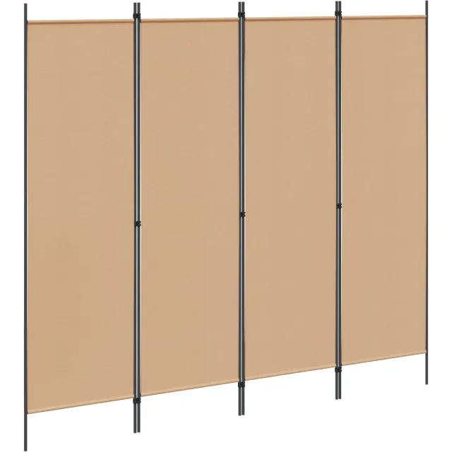 vidaXL 4-panelen roomdivider Beige 200 x 180 cm Stof