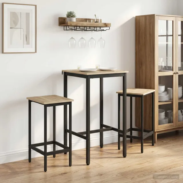 vidaXL Barkruk 2 st Sonoma Eiken 40 x 32 x 74 cm Bewerkt hout, foto 2