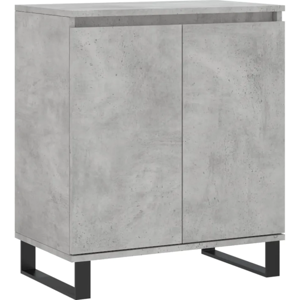 vidaXL Dressoir 60x35x70 cm bewerkt hout betongrijs grijs, foto 3