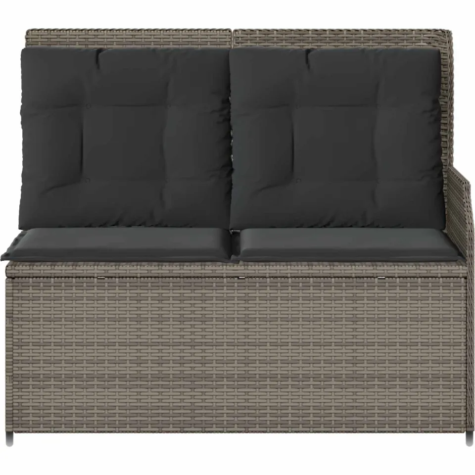 vidaXL Tuinbank 2-zits Grijs poly rattan, foto 4
