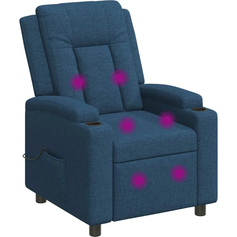vidaXL Massage-relaxstoel Blauw 75 x 95 x 100 cm Stof, foto 3