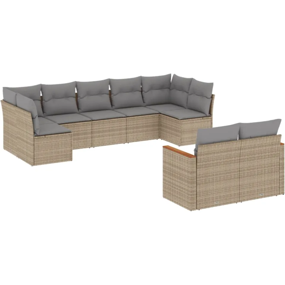 vidaXL Patio Sofa Set 7-zits Gemengd beige, foto 3