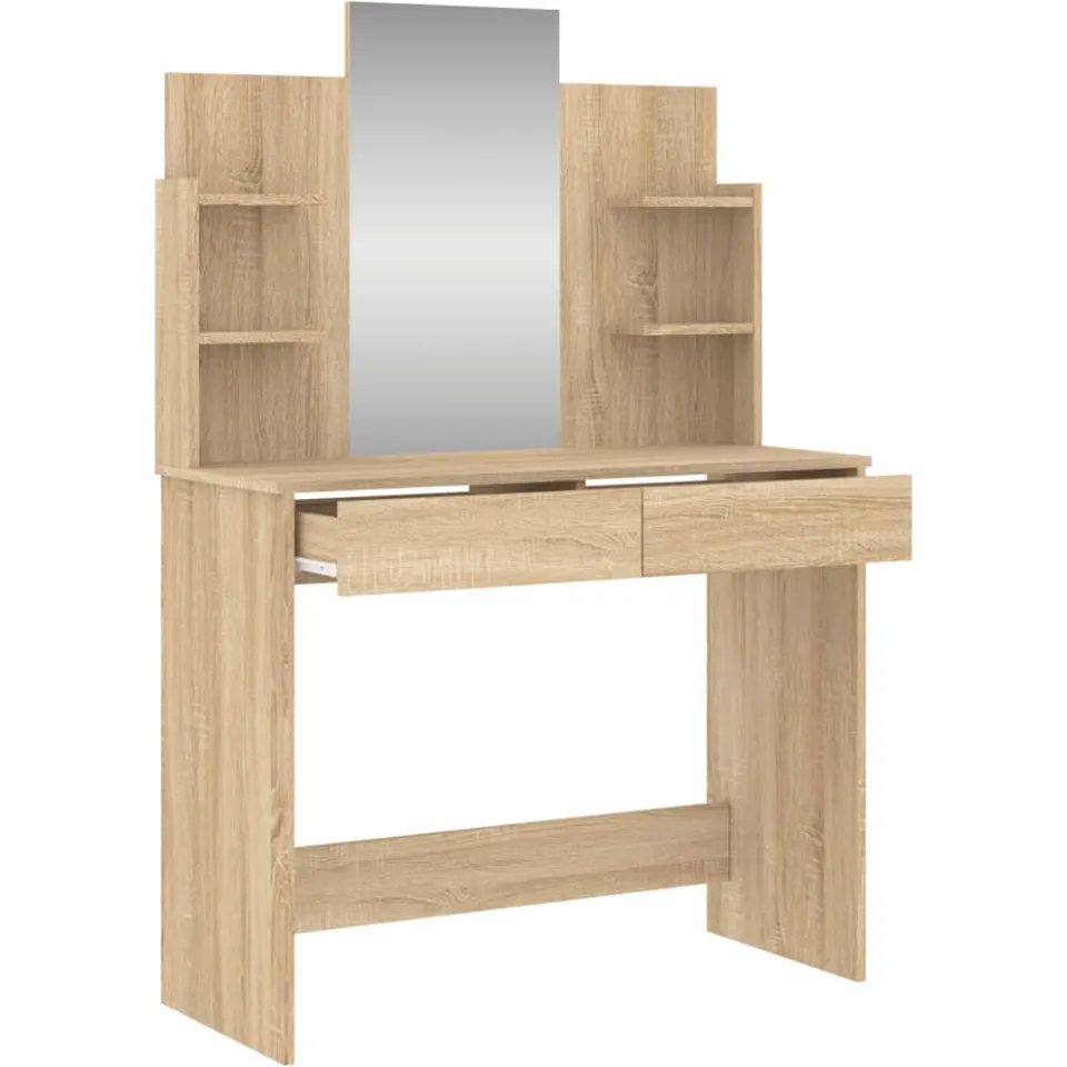 vidaXL Kaptafel met spiegel 96x39x142 cm sonoma eikenkleurig, foto 4