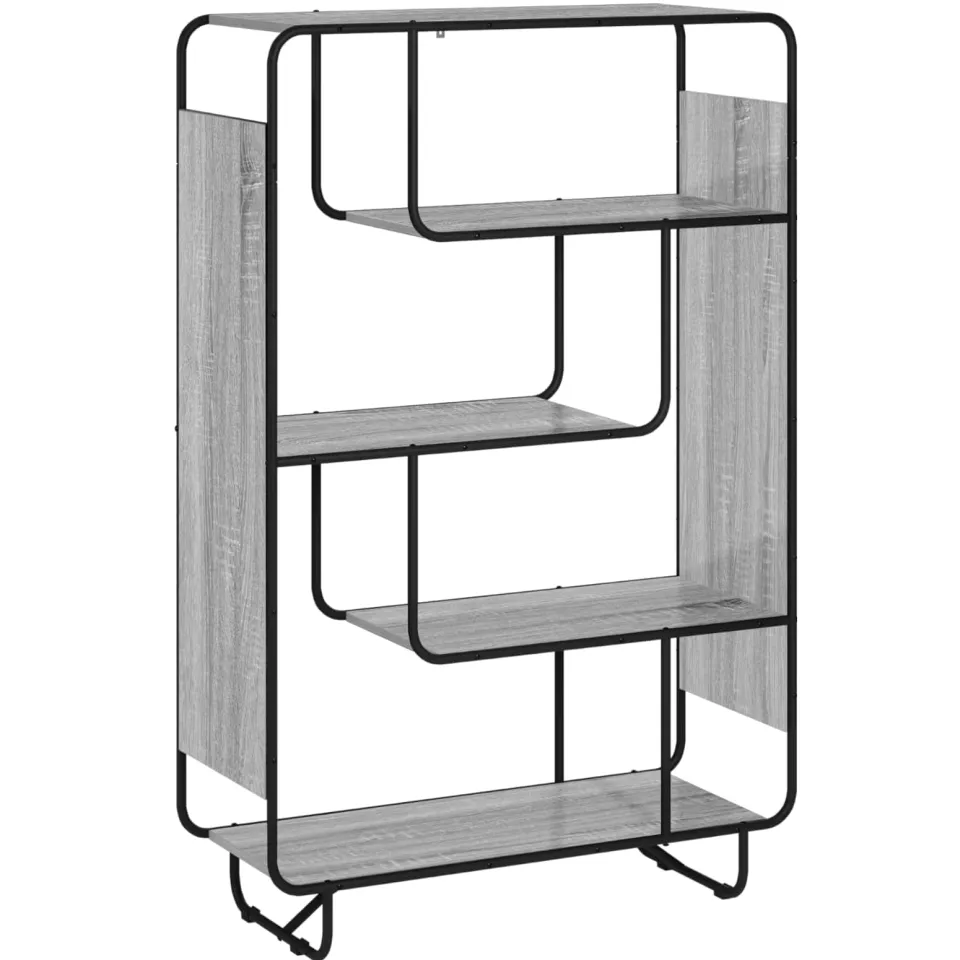 vidaXL Hoge kast Grijs Sonoma 93.5 x 37.5 x 144 cm Bewerkt hout, foto 3
