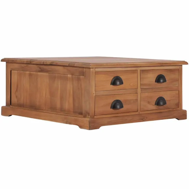 vidaXL Salontafel 68x68x30 cm massief teakhout Bruin