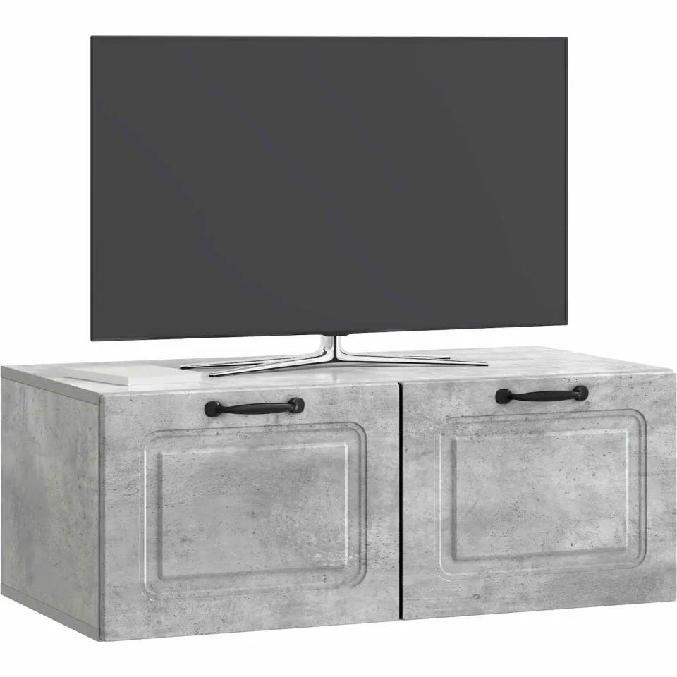 vidaXL Wandbeugel TV-kast Betongrijs 78,5 x 41 x 30 cm Bewerkt hout