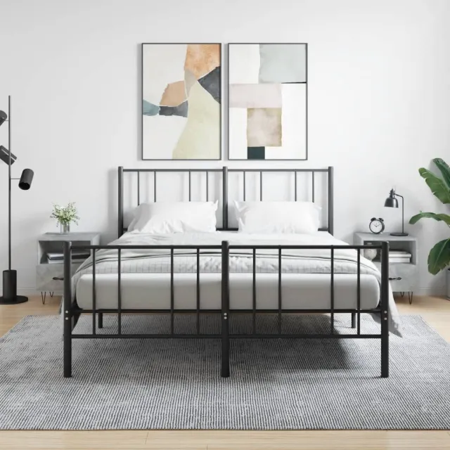 vidaXL Nachtkastjes 2 st 40x35x47,5 cm bewerkt hout betongrijs grijs, foto 2