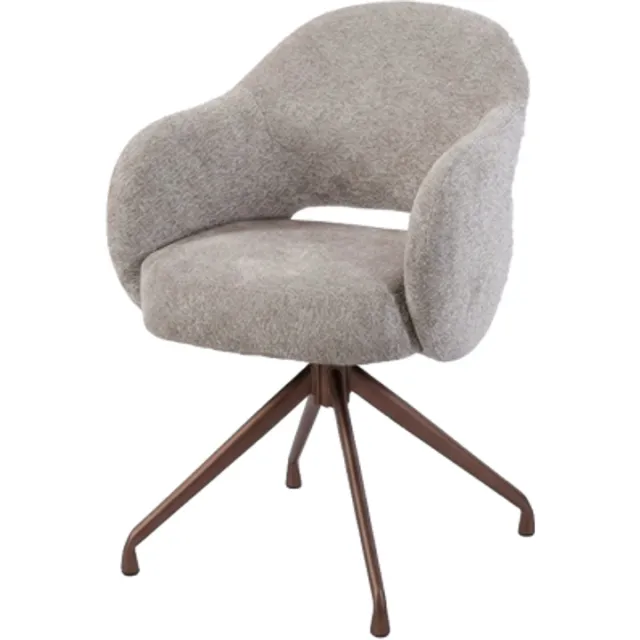 Meubelplaats Tower Living eetkamerstoel Porto draaibaar Anodic - Toro 35 beige