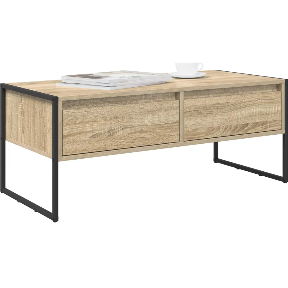 vidaXL Salontafel Sonoma 100 x 46 x 40 cm Bewerkt hout Bruin