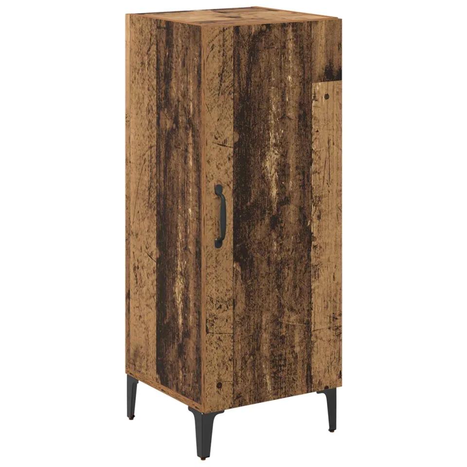 vidaXL Dressoir Oudhout 34,5 x 34 x 90 cm Bewerkt hout bruin, foto 3
