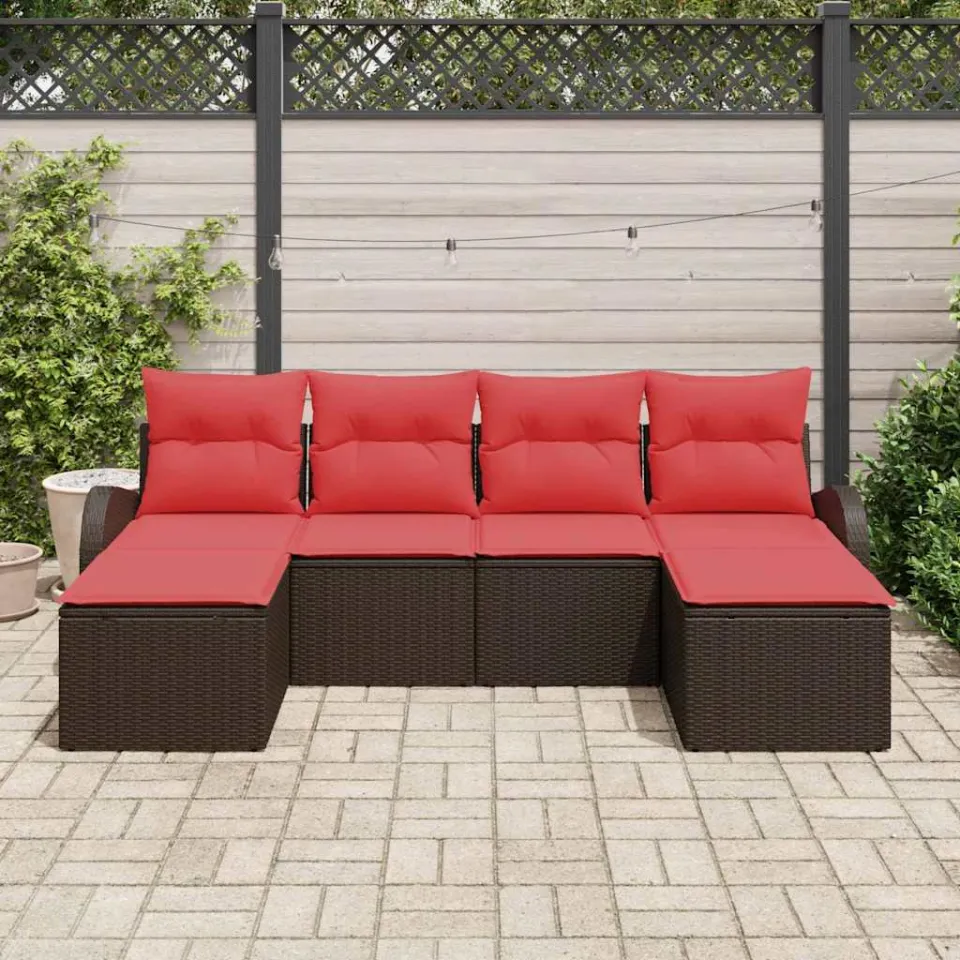 vidaXL Tuin Sofa Set 6 st Bruin [Synthetisch]: Poly Rattan, foto 3
