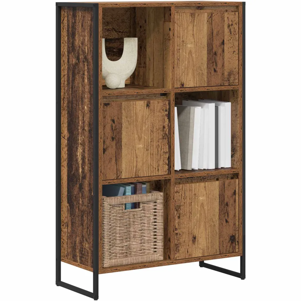 vidaXL Boekenkast 68 x 30 x 108.5 cm Bewerkt hout Oud Hout Bruin