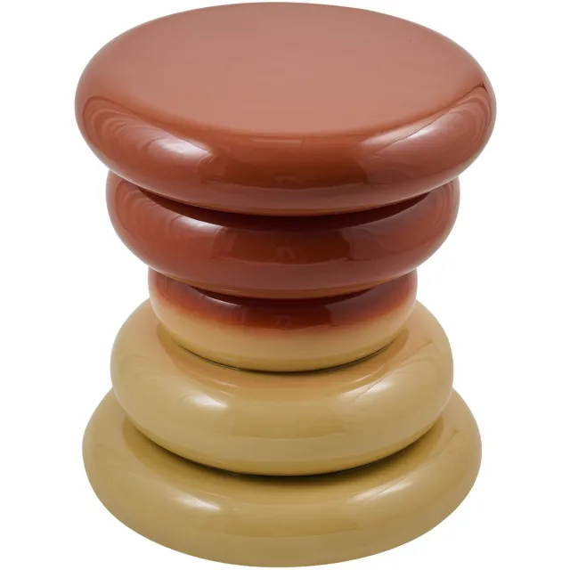 Woonexpress Bijzettafel Zigzag Terra Crème - Unieke Zandloper Vorm Beige/Bruin/Terra
