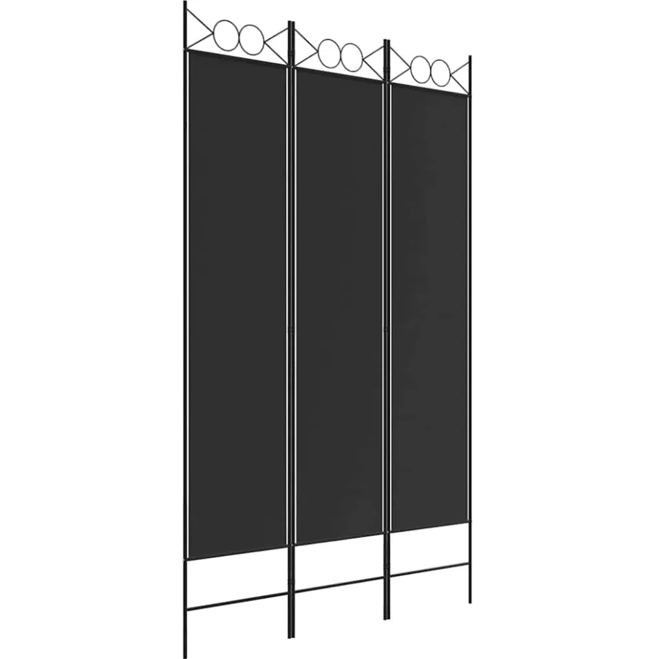 vidaXL Kamerscherm met 3 panelen 120x200 cm stof zwart, foto 4