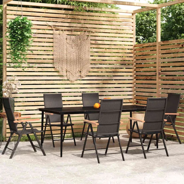 vidaXL 7-delige Tuinset zwart, foto 2