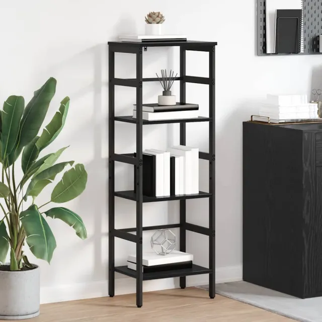 vidaXL Boekenkast 3-laags 40 x 29,5 x 115 cm Bewerkt hout Zwart Eiken, foto 2