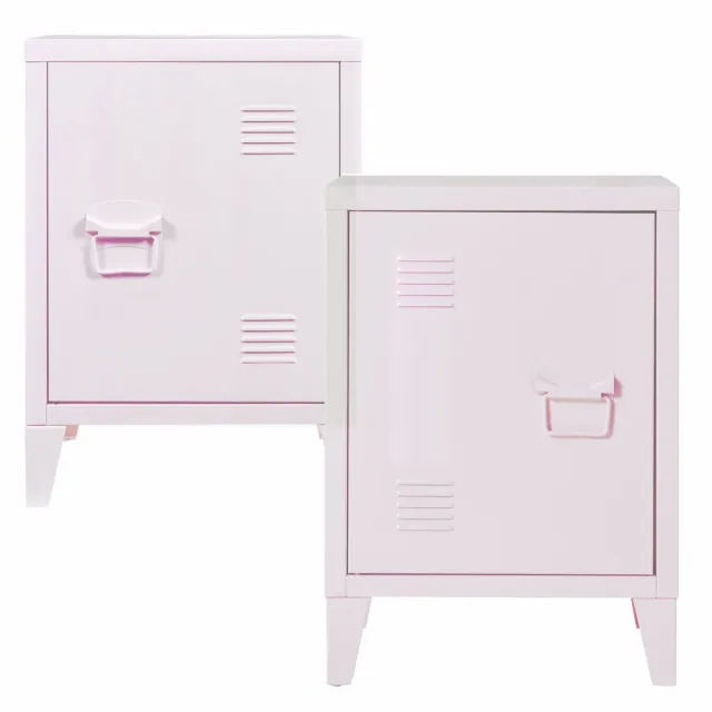en.casa Nachtkast Inari set van 2 metaal 57x40x30 cm roze [en.casa]