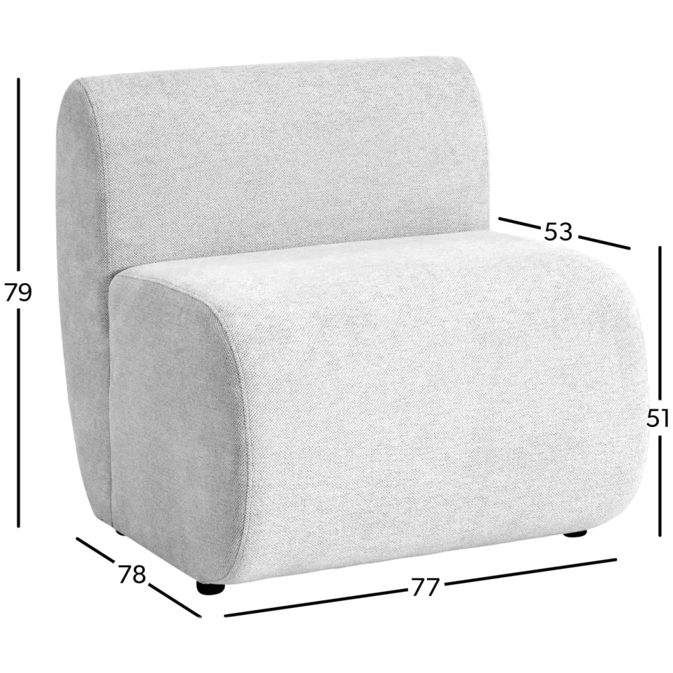 Studio LIVIT Delia 1-zits element eetkamerbank beige, foto 3