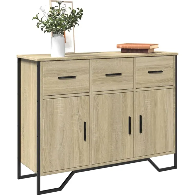 vidaXL Dressoir 97x32,5x74,5 cm bewerkt hout sonoma eikenkleurig Bruin