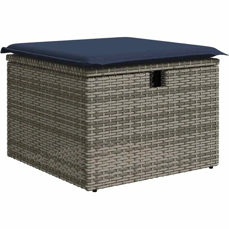 vidaXL 2-delige Loungeset met kussens poly rattan acacia grijs, foto 4