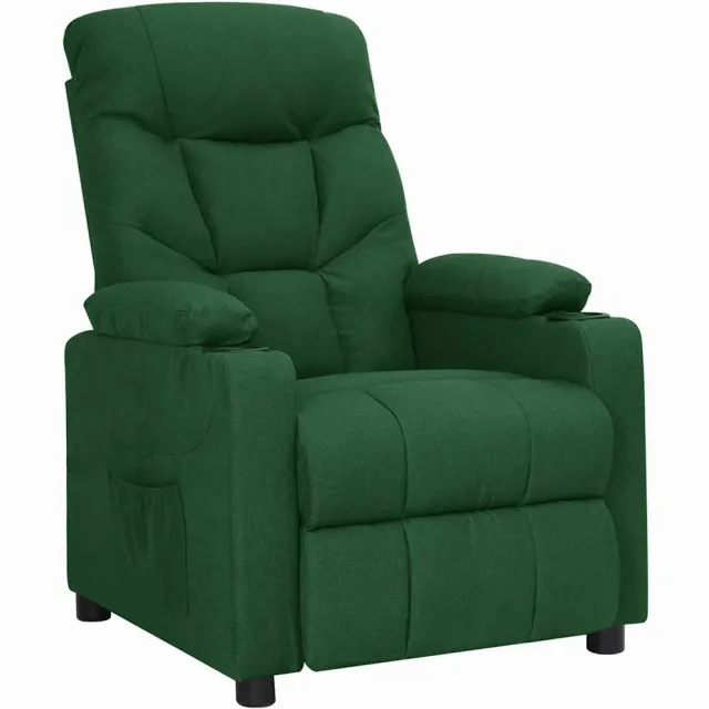 vidaXL Fauteuil verstelbaar stof donkergroen