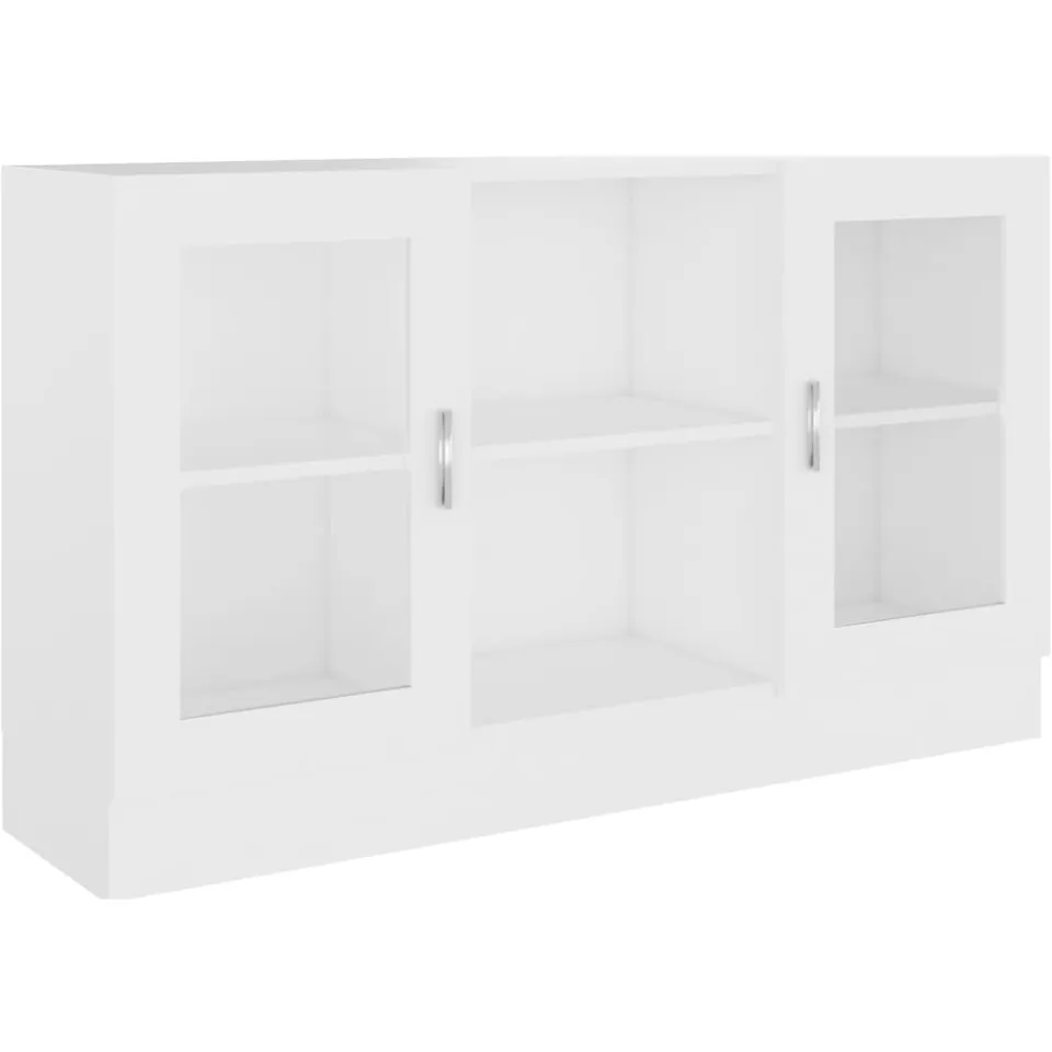 vidaXL Vitrinekast 120x30,5x70 cm bewerkt hout wit, foto 3