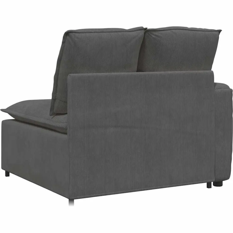 vidaXL Modulaire bank Armleuning eindmodule met kussens 100 cm grijs, foto 4