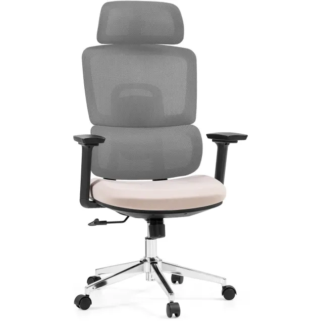 hjh office Bureaustoel / draaistoel Ergomy Pro met netstof / zitting van stof grijs/beige hjh OFFICE