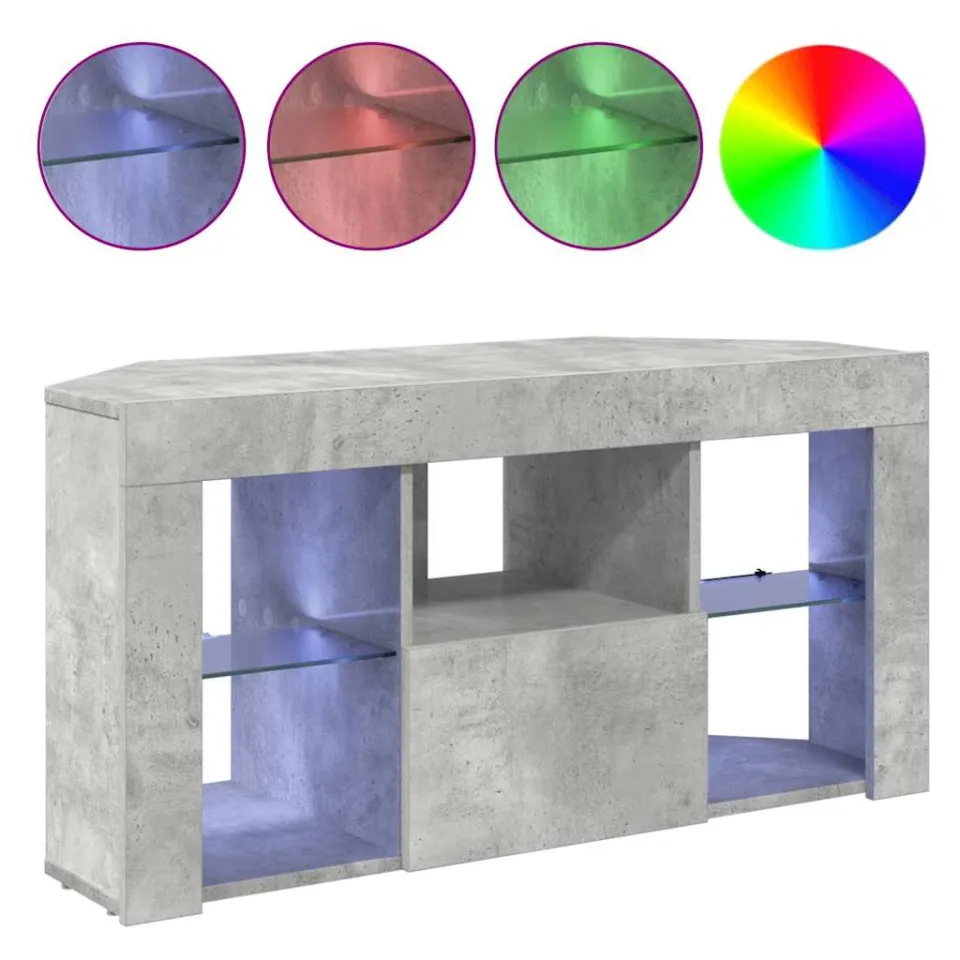 vidaXL Hoek LED TV Kast 100 x 40 x 50 cm Beton Grijs Bewerkt hout, foto 3