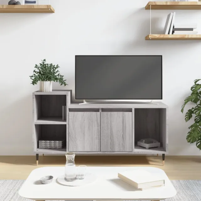 vidaXL Tv-meubel 100x35x55 cm bewerkt hout grijs sonoma eikenkleurig, foto 2