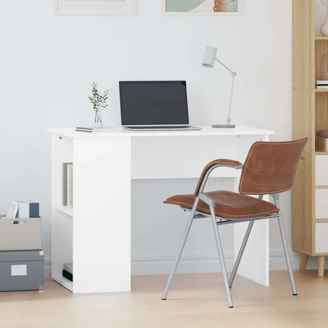 vidaXL Bureau 100x55x75 cm bewerkt hout wit, foto 2