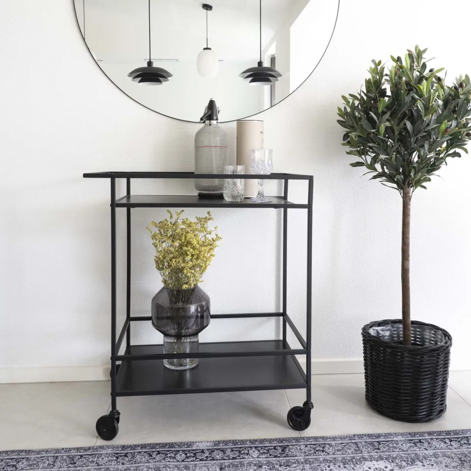 Artichok Flore houten keuken trolley zwart, foto 3