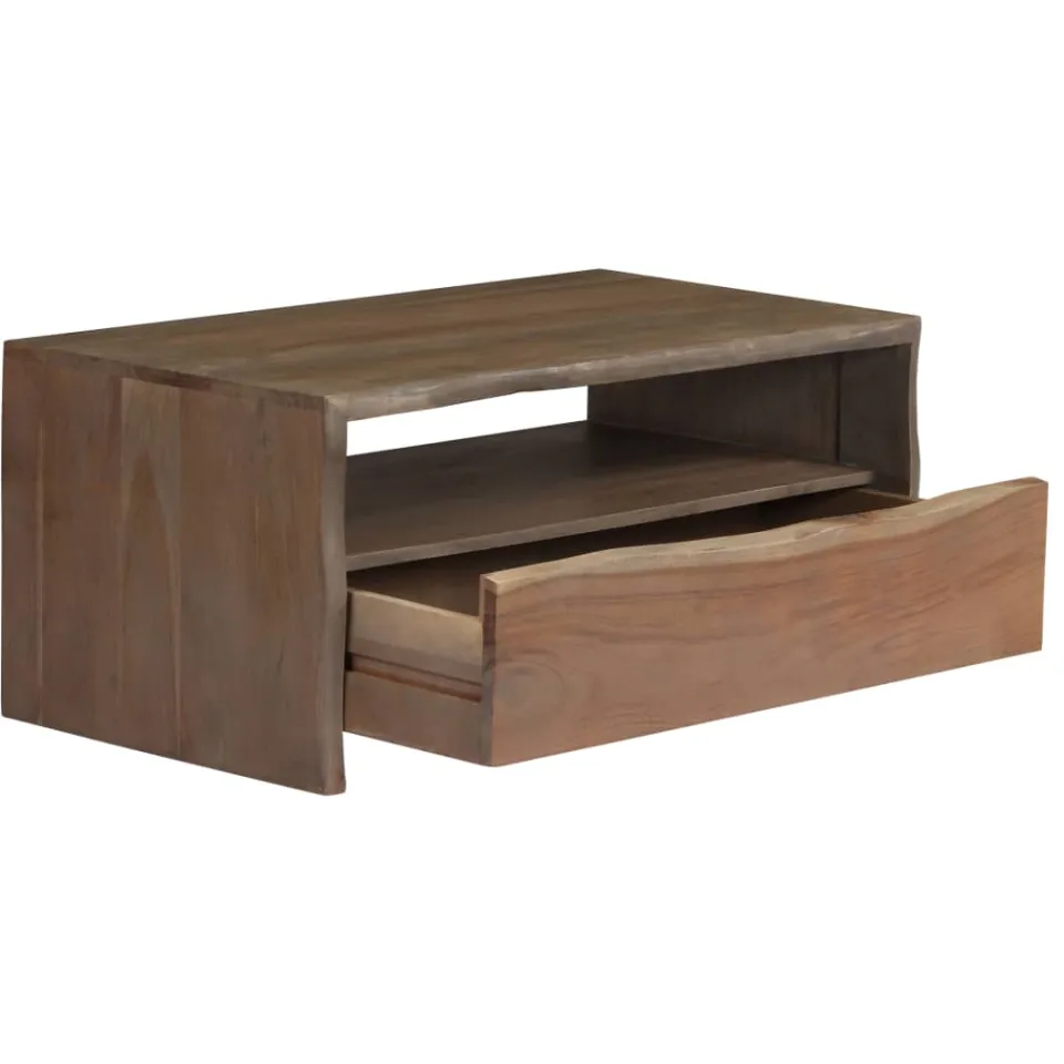 vidaXL Salontafel met natuurlijke rand 90x50x40 cm acaciahout grijs, foto 3