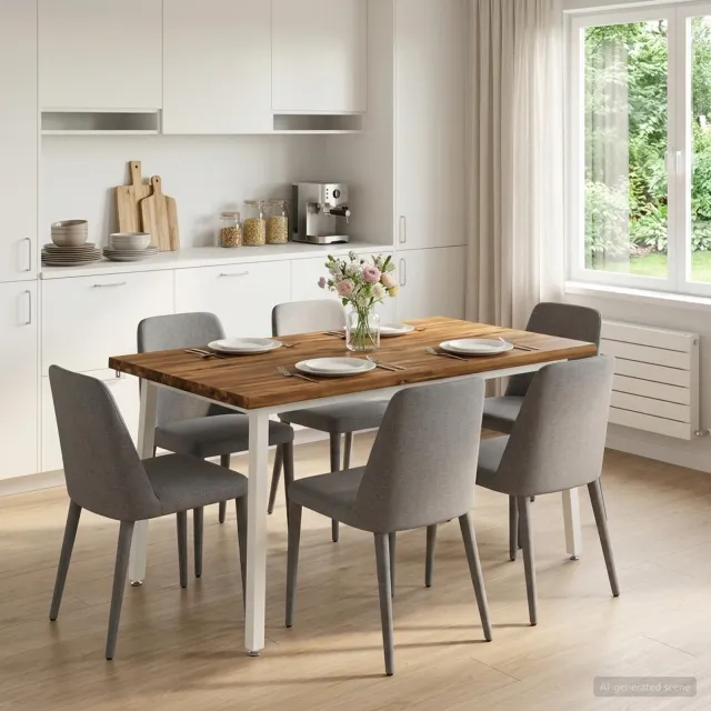 vidaXL Live Edge Eettafel 140 x 90 x 75 cm Massief Acaciahout Naturel
