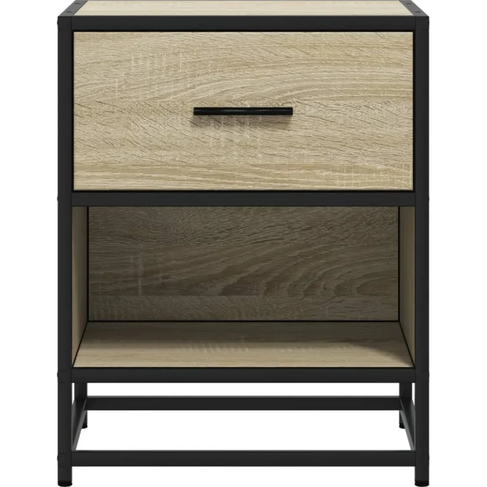 vidaXL Nachtkastjes 2 st 40x31x50 cm bewerkt hout sonoma eikenkleurig, foto 4