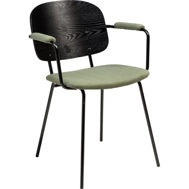 Lodge Living Interieurdirekt - Carina - eetkamerstoel- ribcord groen